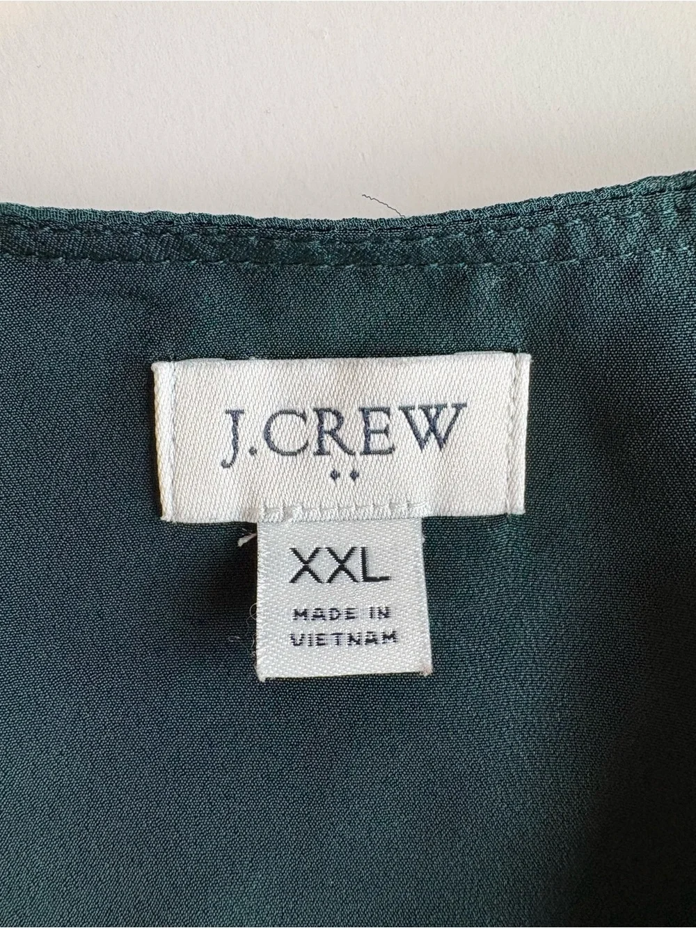 J. Crew Chiffon Dot V-Neck Puff Sleeve Blouse Career Green XXL